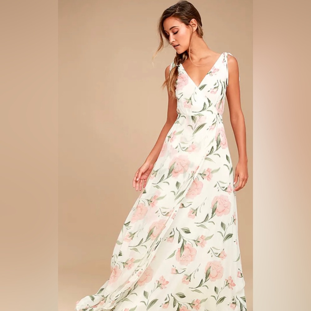 Romantic Possibilities White Floral Print Maxi dress